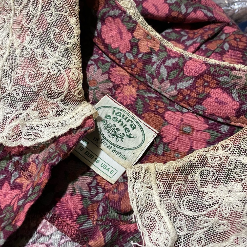 Vintage Laura Ashley Floral Boho Lace Button Up Maxi Dress ✨ Final Price ✨ - Picture 12 of 12